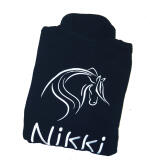 Unisex/Herenfleecevest met paardenlijntekening & naam